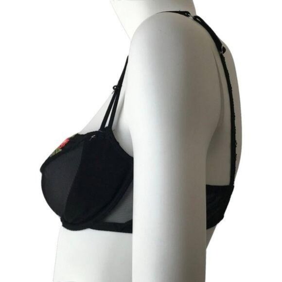 Wacoal Black Lace Embroidered Bra - Picture 2 of 4